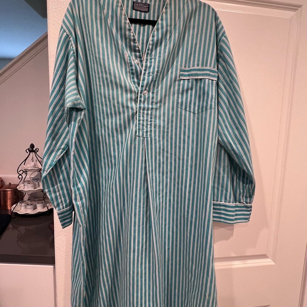 Ventura vintage  Green Striped Tunic pajama